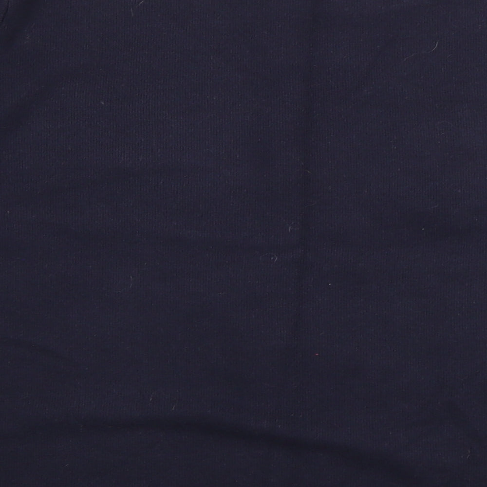 M&S Womens Blue Round Neck Floral Polyester Pullover Jumper Size 16