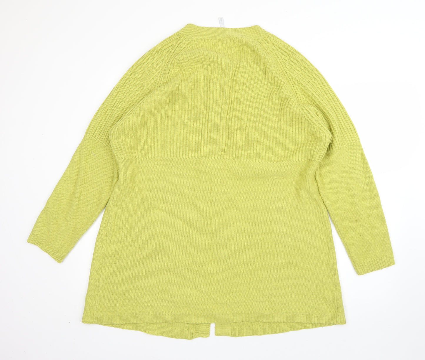 Note Womens Green Round Neck  Acrylic Cardigan Jumper Size 18