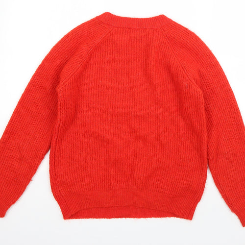 Atmosphere Womens Red Round Neck  Acrylic Pullover Jumper Size 8