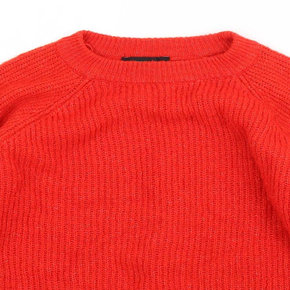 Atmosphere Womens Red Round Neck  Acrylic Pullover Jumper Size 8