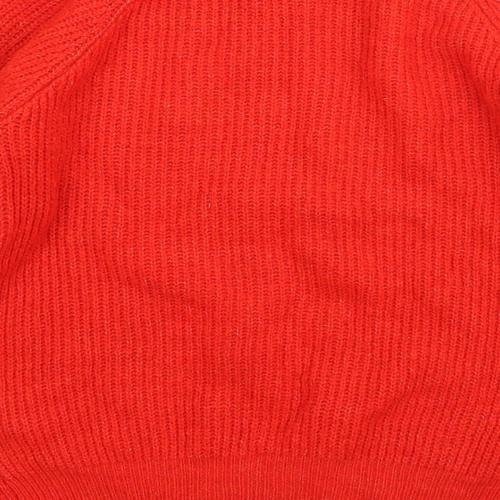 Atmosphere Womens Red Round Neck  Acrylic Pullover Jumper Size 8