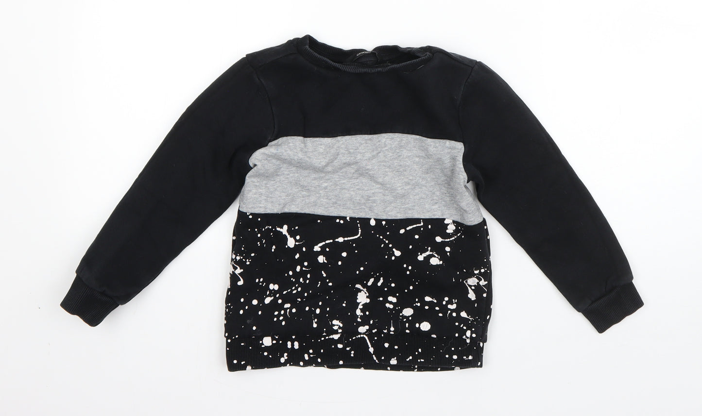 George Boys Black  Cotton Pullover Sweatshirt Size 5-6 Years
