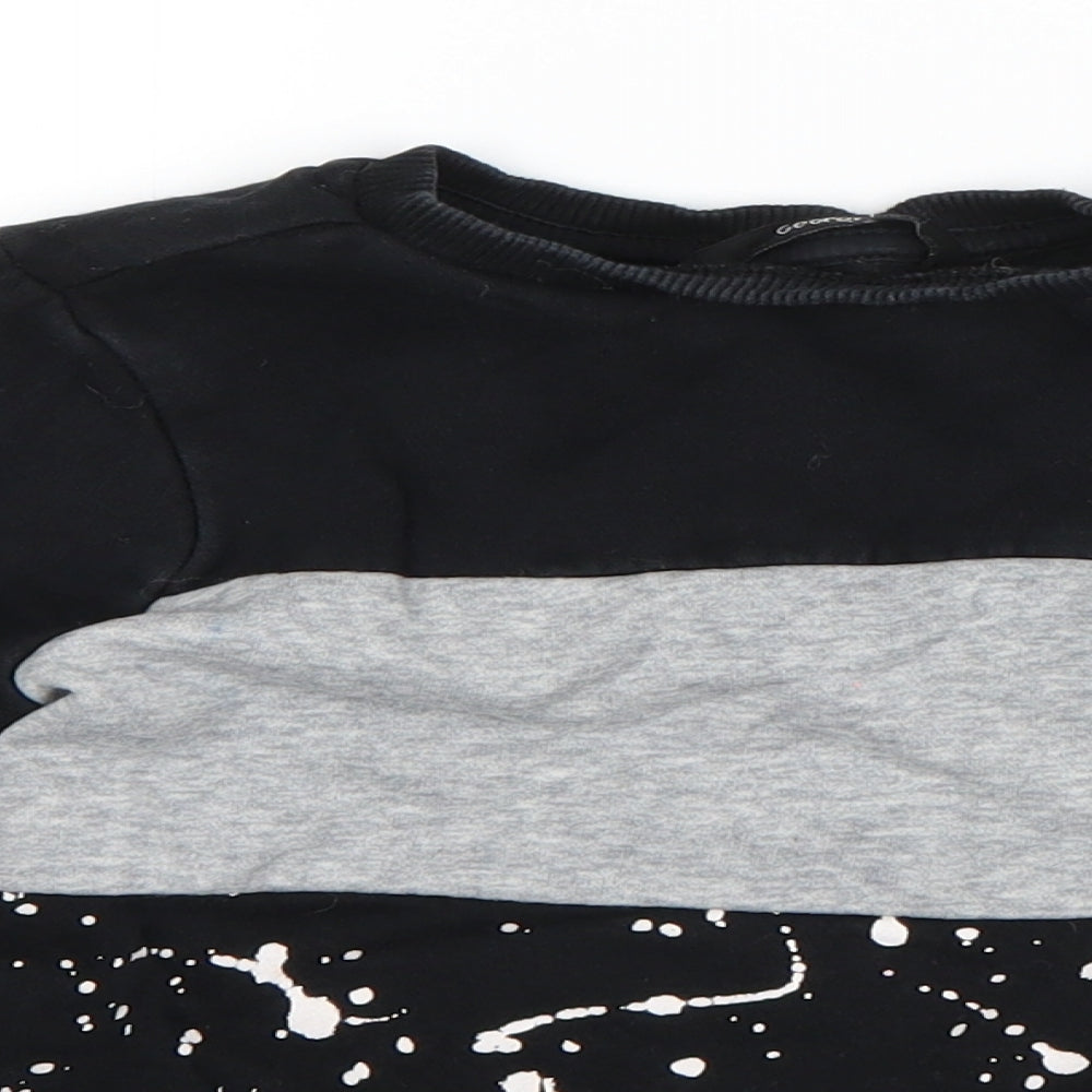 George Boys Black  Cotton Pullover Sweatshirt Size 5-6 Years