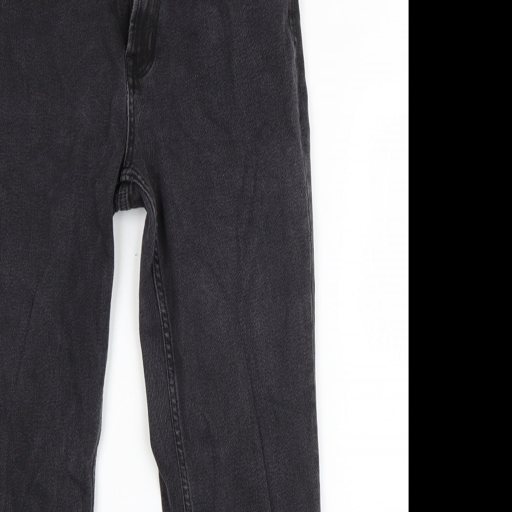 Stradivarius Womens Black  Cotton Mom Jeans Size 16 L26 in Regular