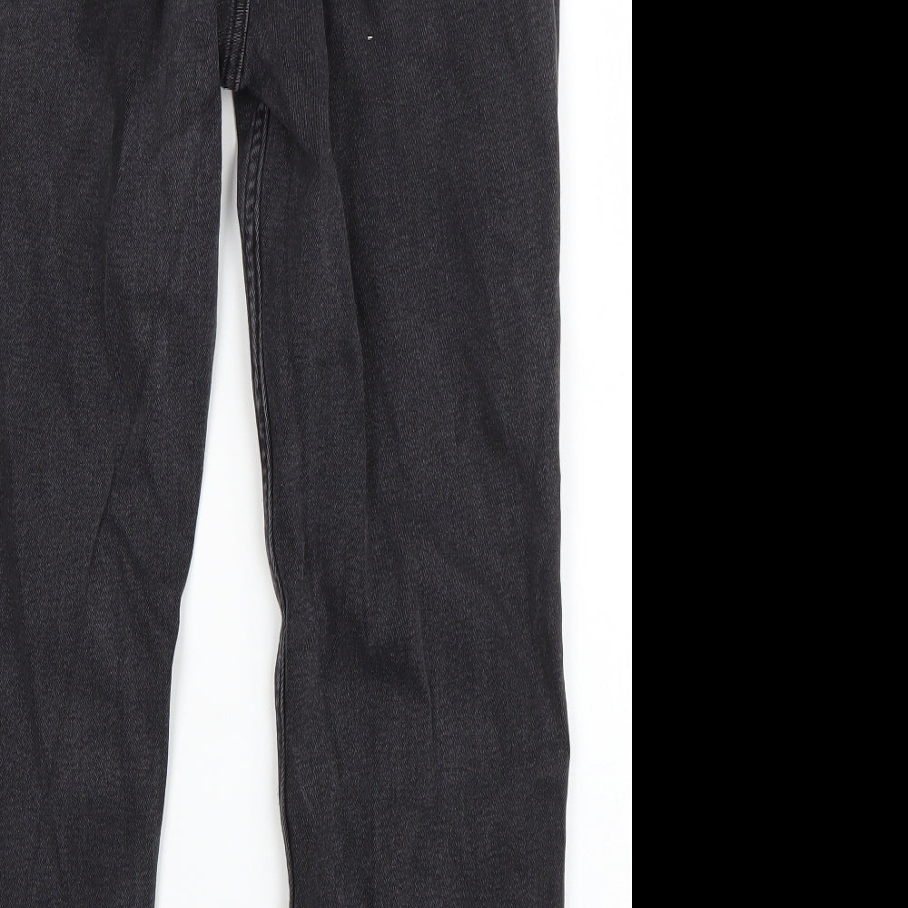 Stradivarius Womens Black  Cotton Mom Jeans Size 16 L26 in Regular