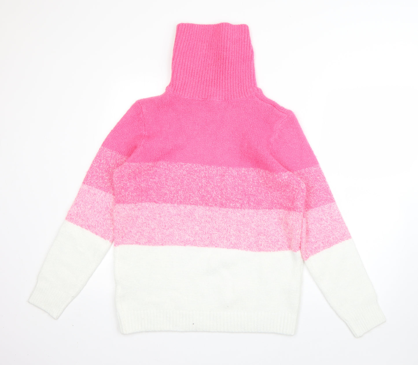 Bonmarché Womens Pink Cowl Neck  Acrylic Pullover Jumper Size 12