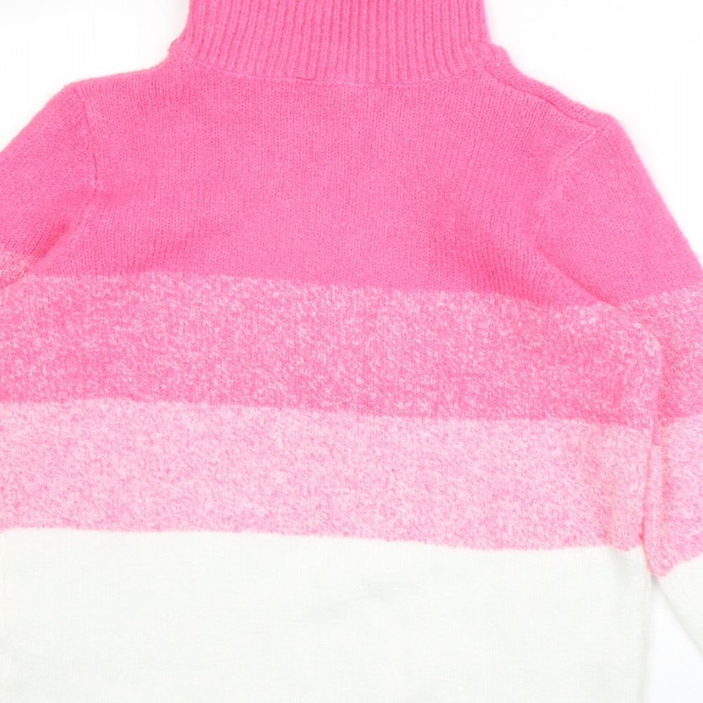 Bonmarché Womens Pink Cowl Neck  Acrylic Pullover Jumper Size 12