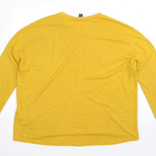 New Look Womens Yellow Round Neck  Viscose Pullover Jumper Size 14