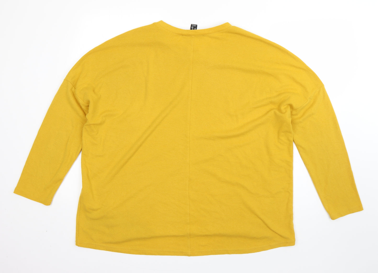 New Look Womens Yellow Round Neck  Viscose Pullover Jumper Size 14