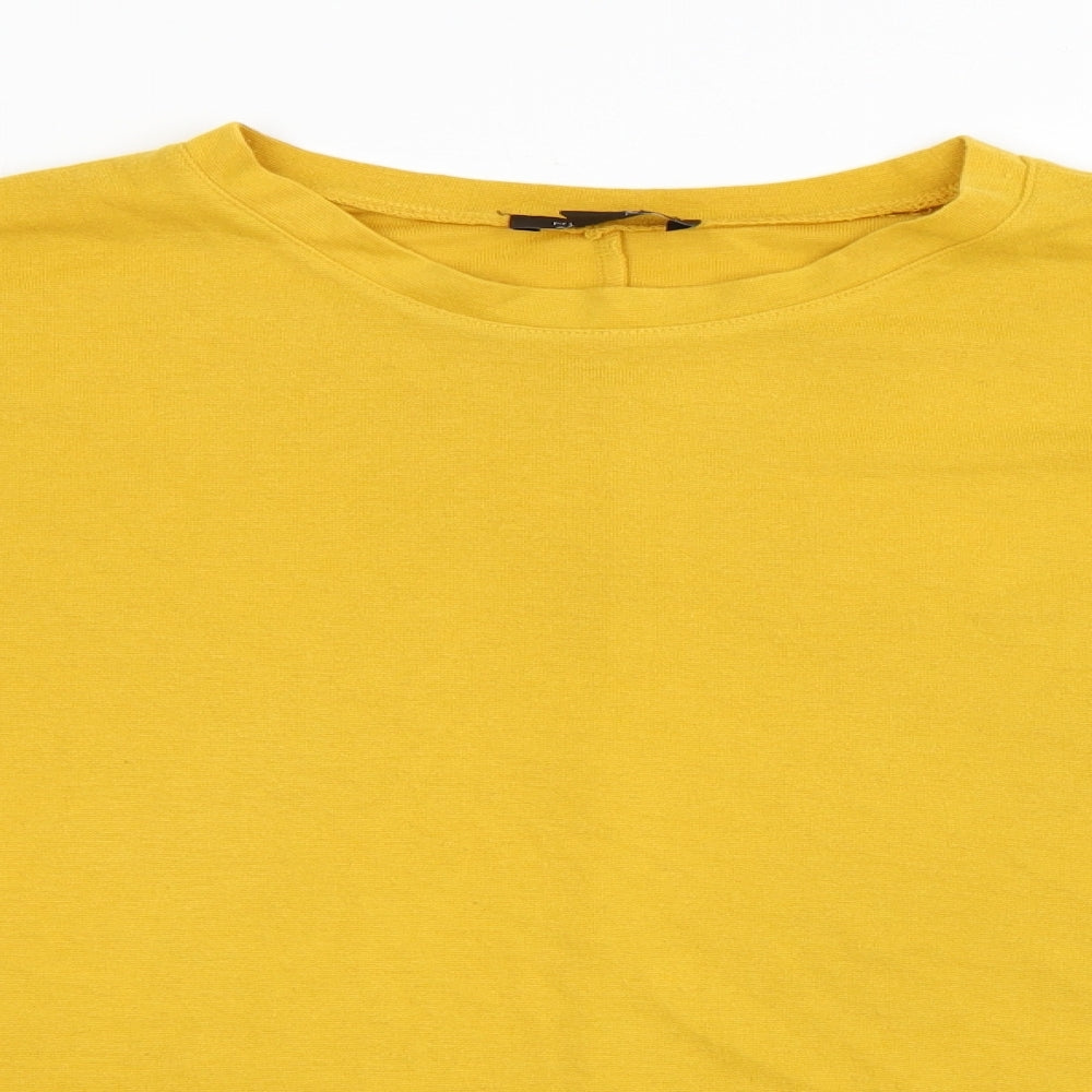 New Look Womens Yellow Round Neck  Viscose Pullover Jumper Size 14