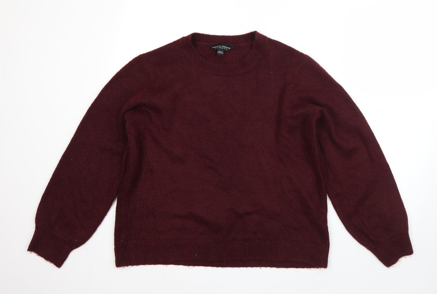 Dorothy Perkins Womens Red Round Neck  Acrylic Pullover Jumper Size 14