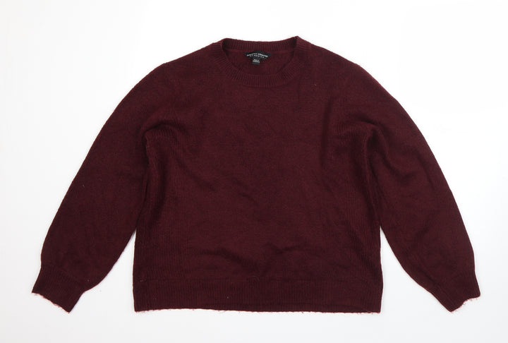 Dorothy Perkins Womens Red Round Neck  Acrylic Pullover Jumper Size 14