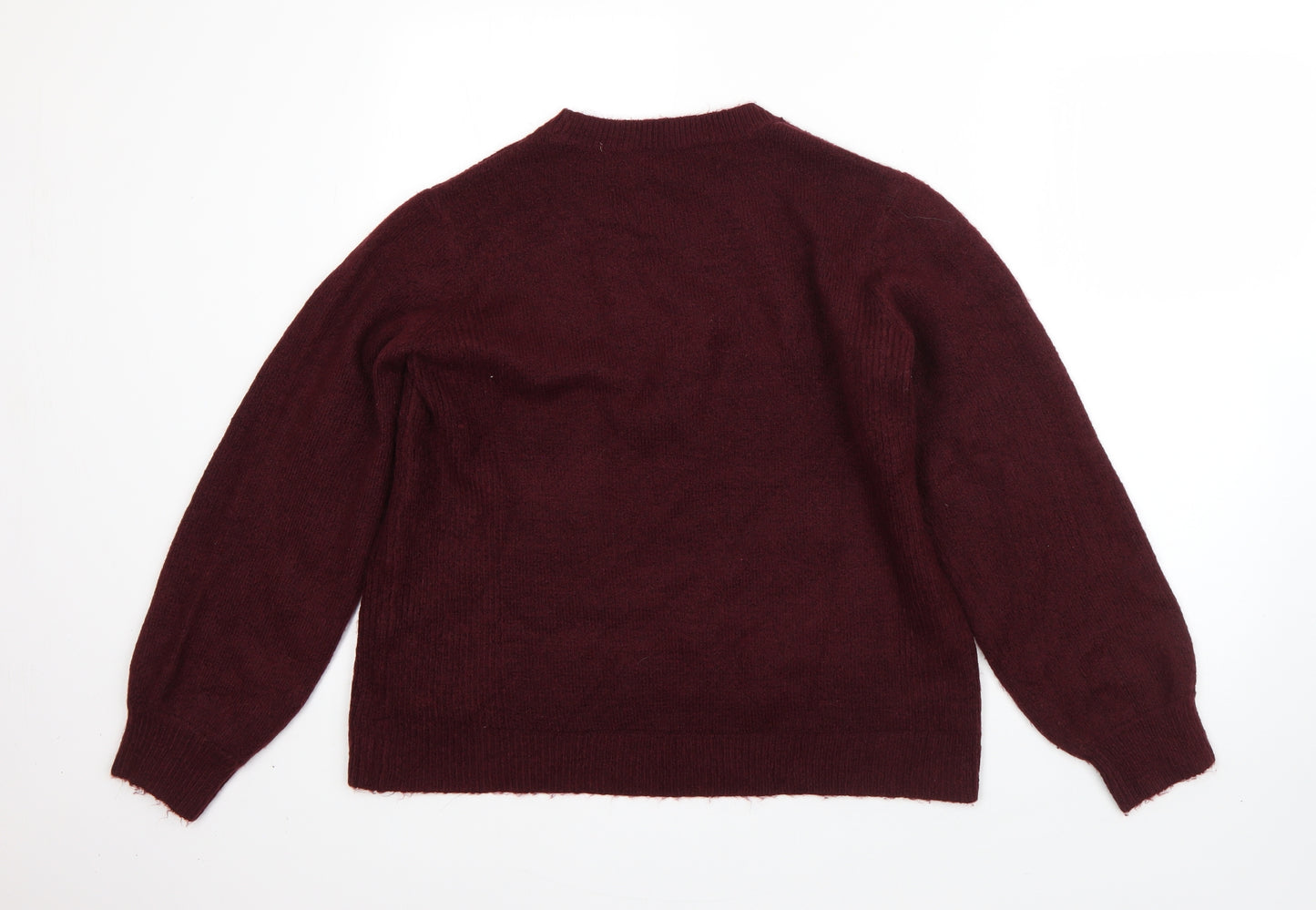 Dorothy Perkins Womens Red Round Neck  Acrylic Pullover Jumper Size 14