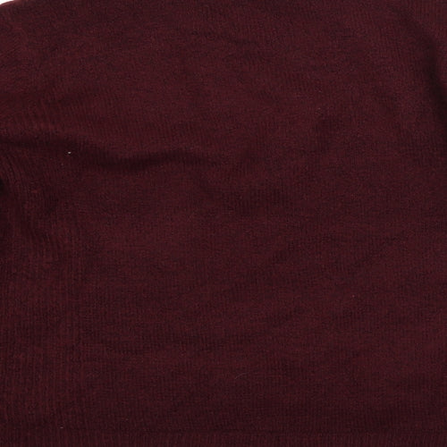 Dorothy Perkins Womens Red Round Neck  Acrylic Pullover Jumper Size 14