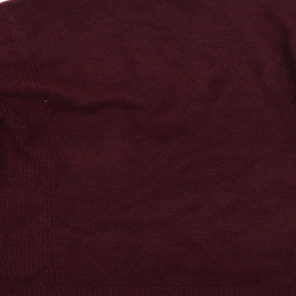 Dorothy Perkins Womens Red Round Neck  Acrylic Pullover Jumper Size 14