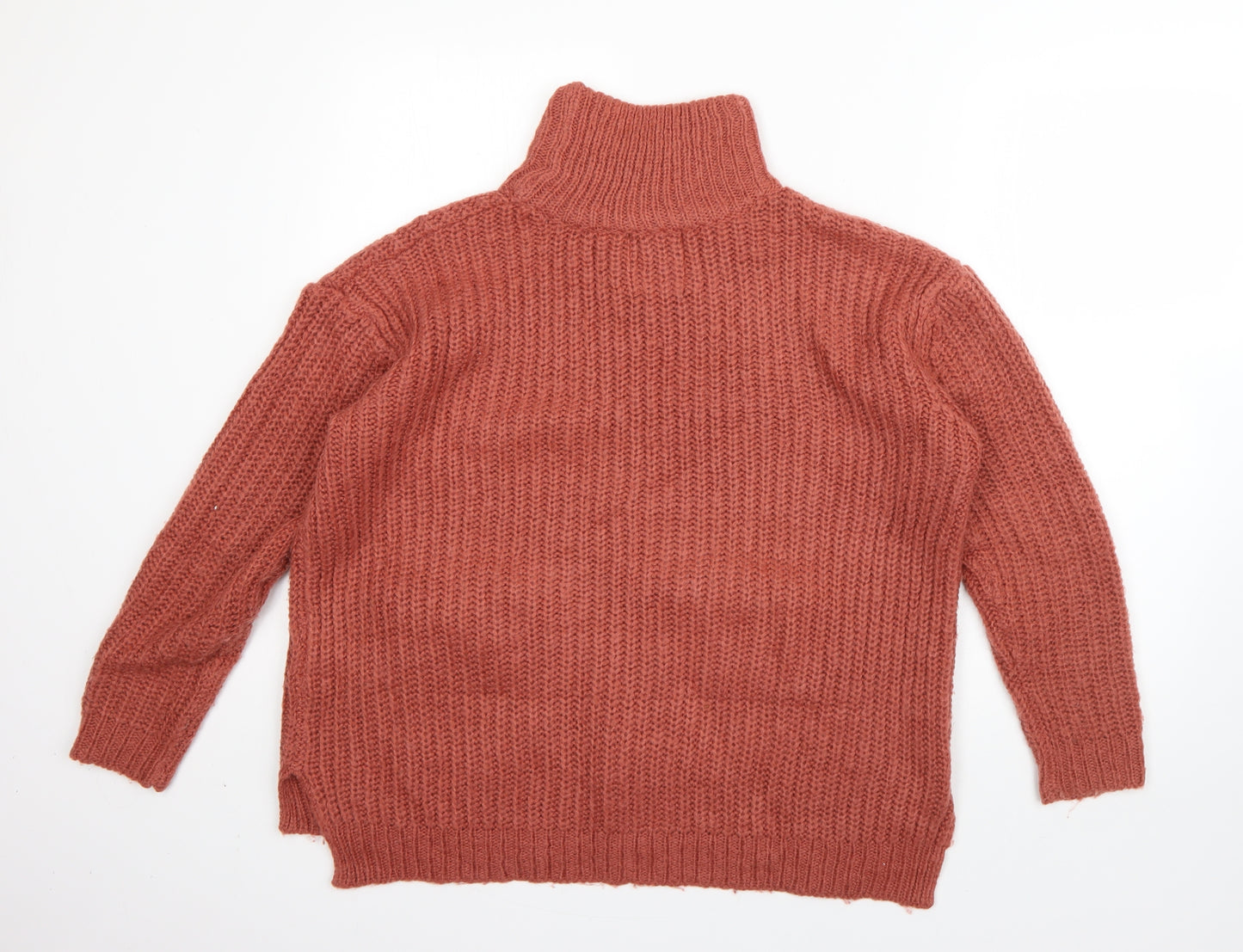 First & I Mens Red High Neck  Acrylic Pullover Jumper Size S
