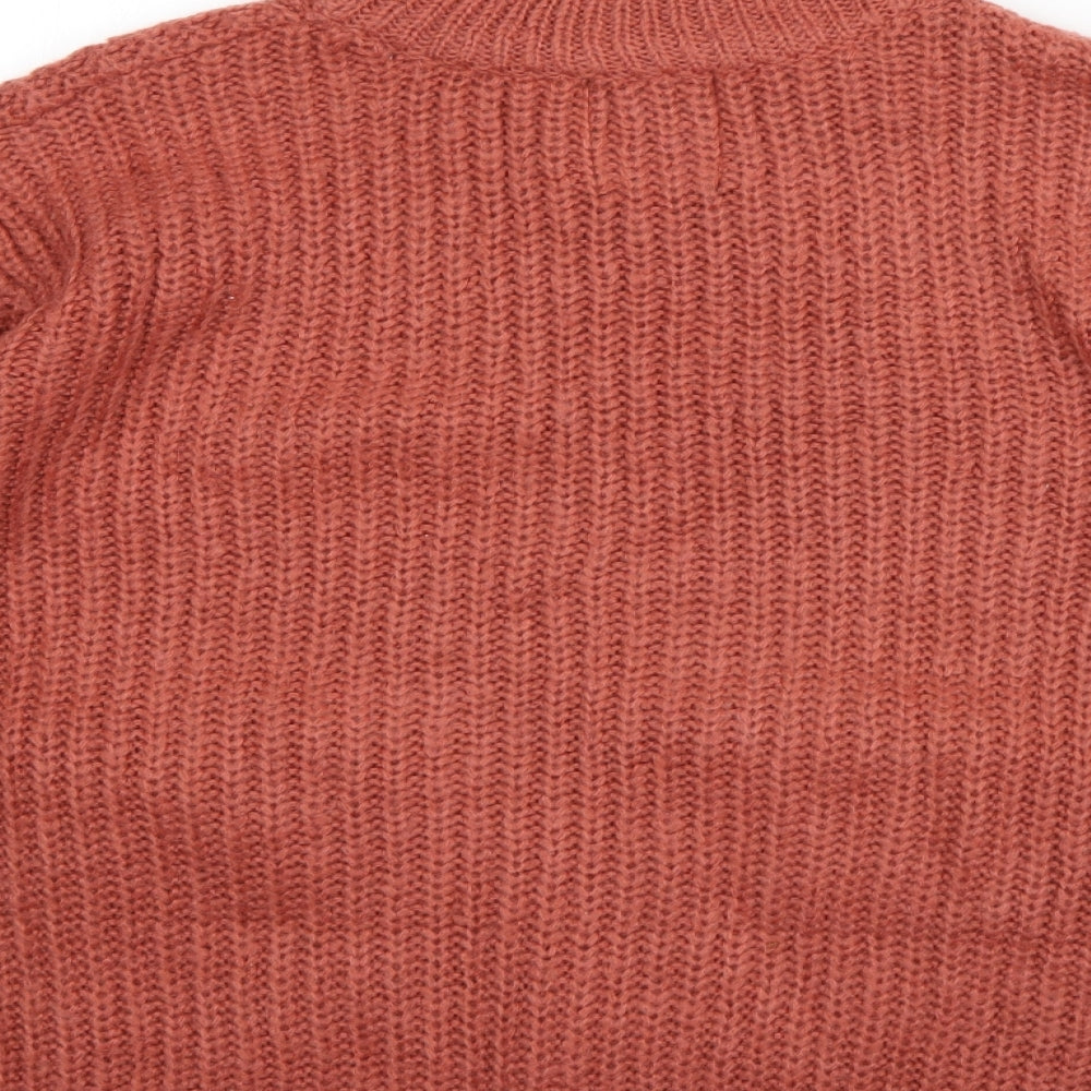 First & I Mens Red High Neck  Acrylic Pullover Jumper Size S