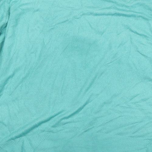 m&s Womens Green Round Neck  Acrylic Pullover Jumper Size 20