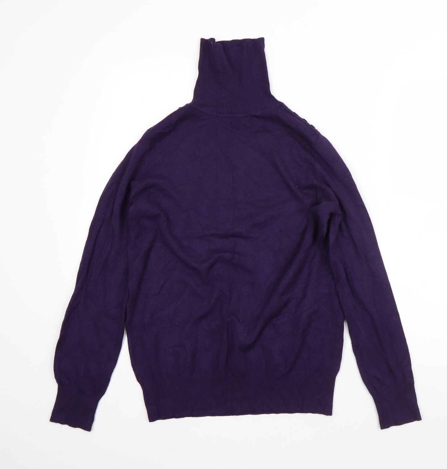 Wallis Womens Purple Roll Neck  Viscose Pullover Jumper Size 14