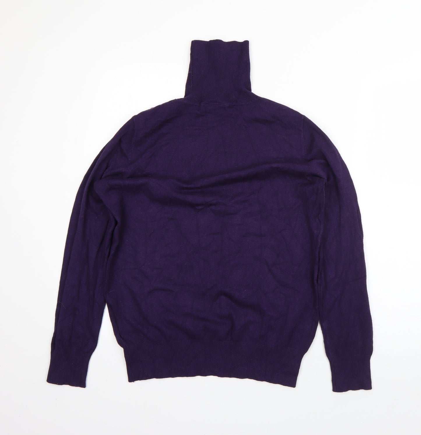Wallis Womens Purple Roll Neck  Viscose Pullover Jumper Size 14