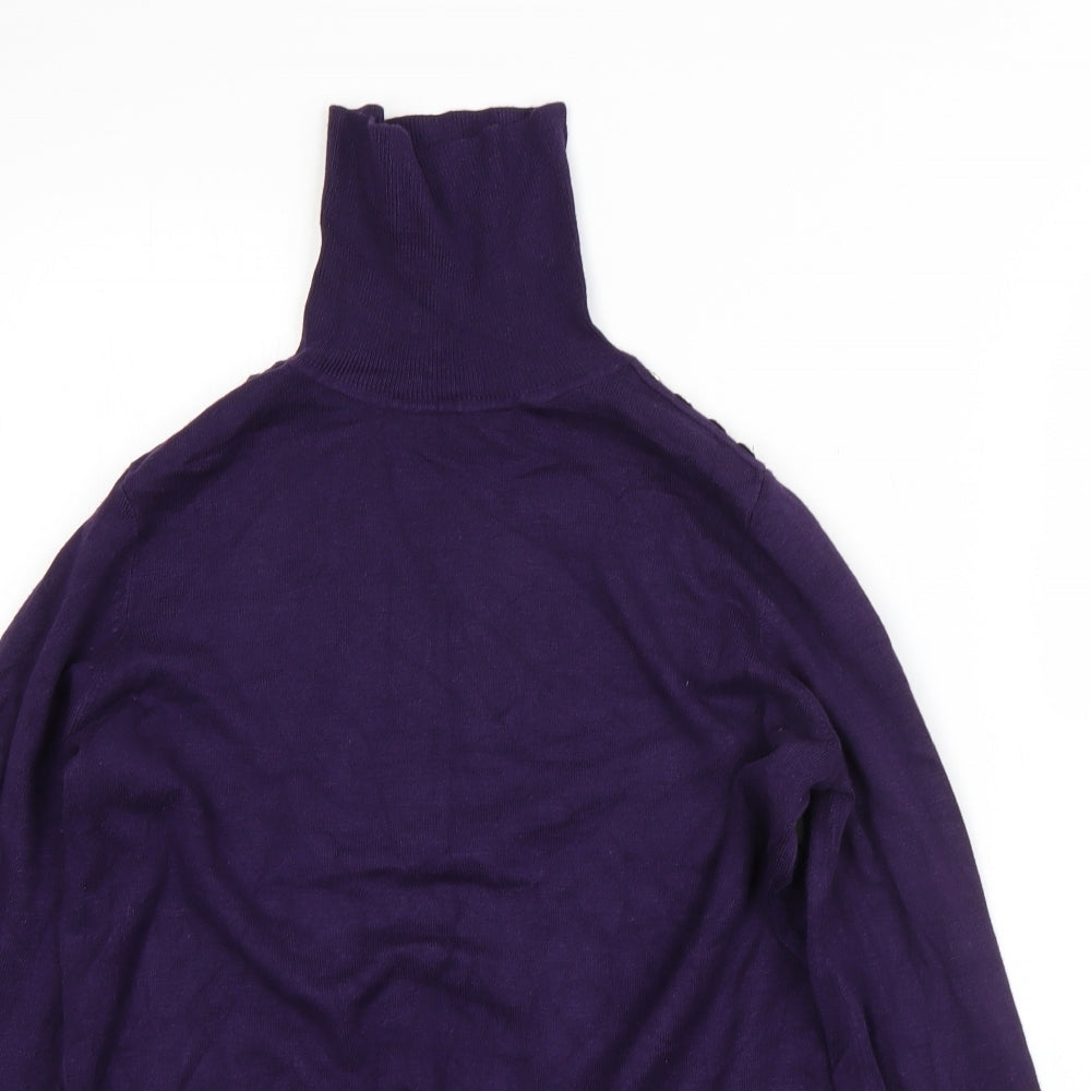 Wallis Womens Purple Roll Neck  Viscose Pullover Jumper Size 14