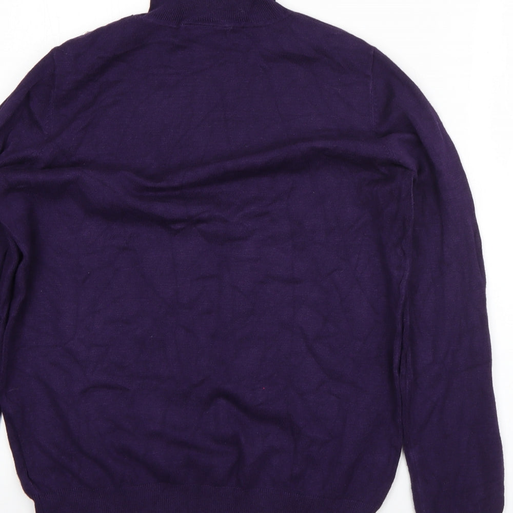 Wallis Womens Purple Roll Neck  Viscose Pullover Jumper Size 14
