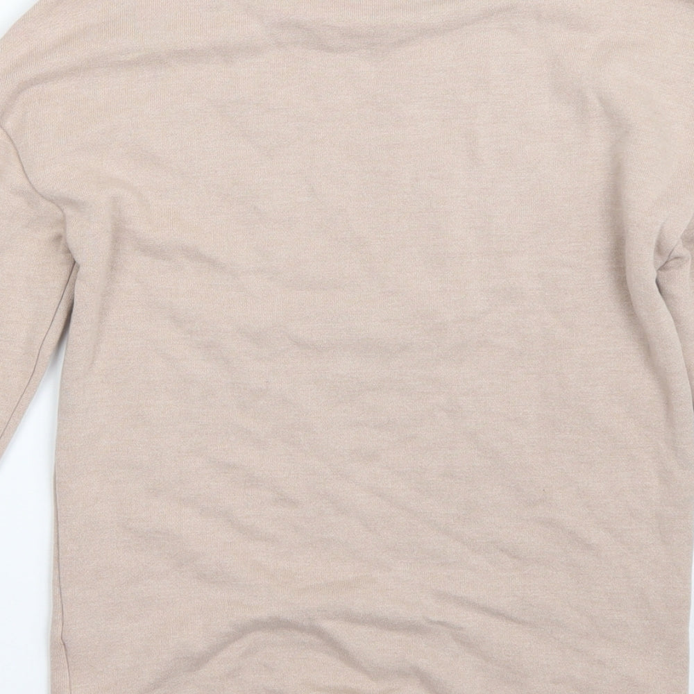 NEXT Girls Beige Round Neck  Viscose Pullover Jumper Size 6 Years