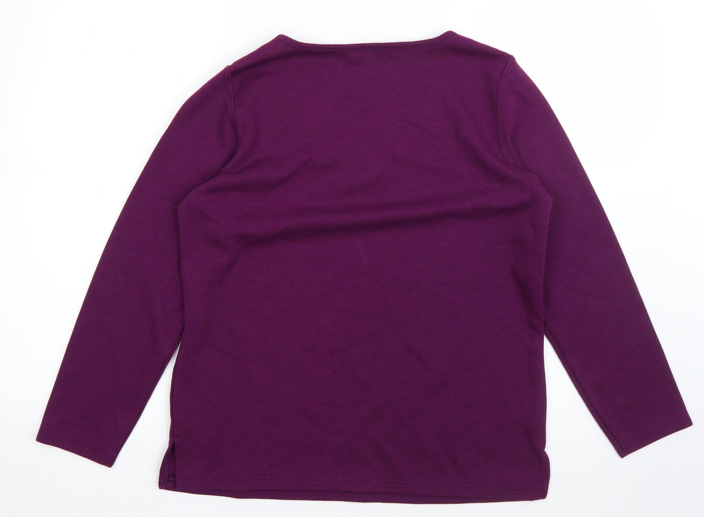 BM Womens Purple Round Neck  Polyester Pullover Jumper Size S