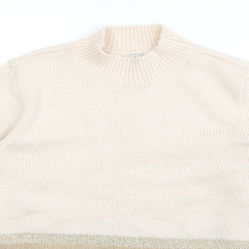 Pimkie Womens Pink High Neck  Acrylic Pullover Jumper Size S