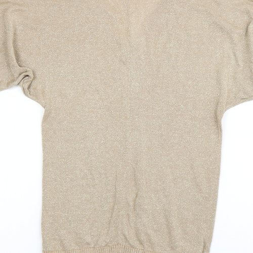 MNH Womens Beige V-Neck  Viscose Pullover Jumper Size S
