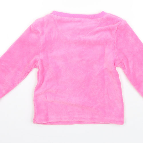 Crafted Girls Pink Round Neck  Polyester Pullover Jumper Size 2-3 Years   - tiger