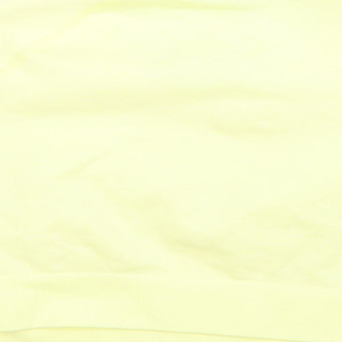 Boohoo Womens Yellow  Polyamide Cropped T-Shirt Size M Round Neck