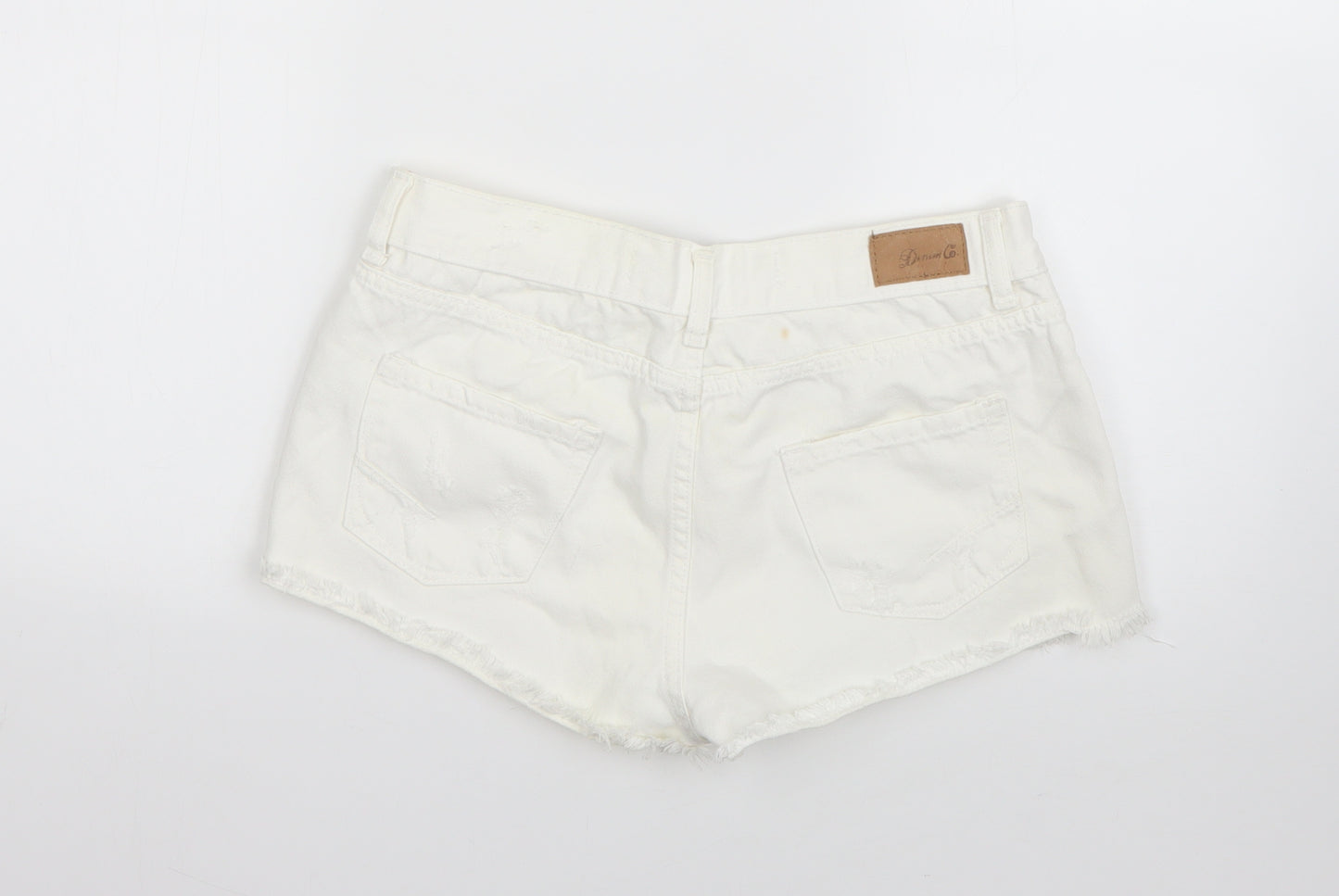 Denim Co Womens White  Cotton Hot Pants Shorts Size 12  Regular