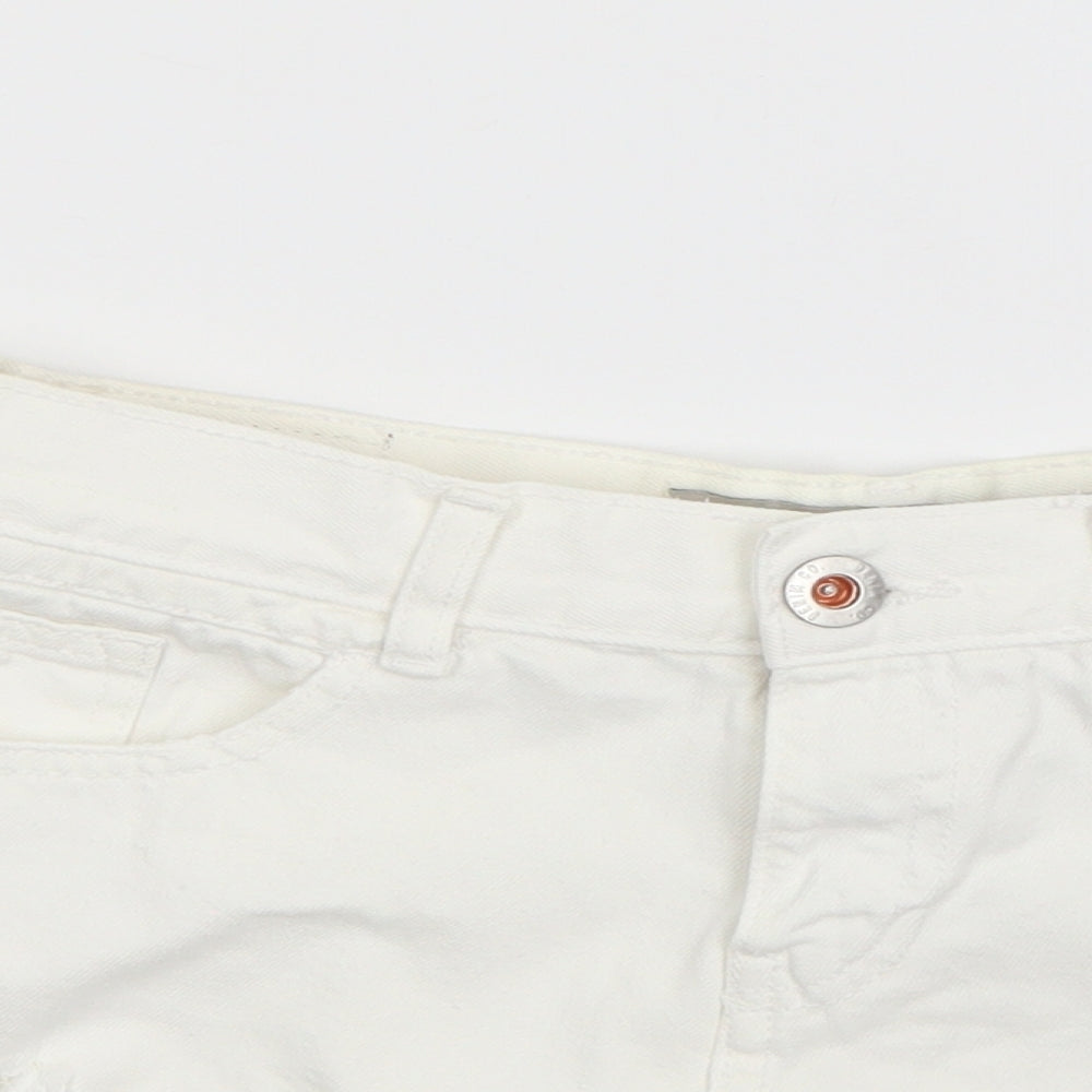 Denim Co Womens White  Cotton Hot Pants Shorts Size 12  Regular