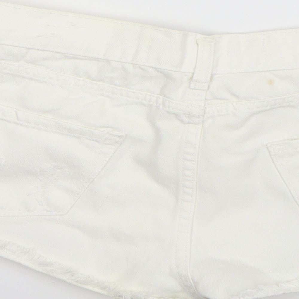 Denim Co Womens White  Cotton Hot Pants Shorts Size 12  Regular