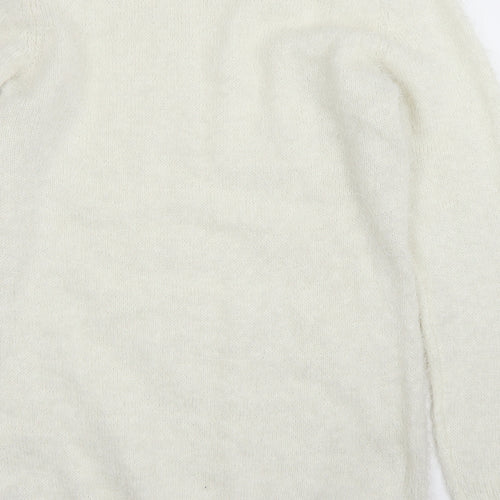 Studio Womens White Round Neck  Polyester Pullover Jumper Size 14