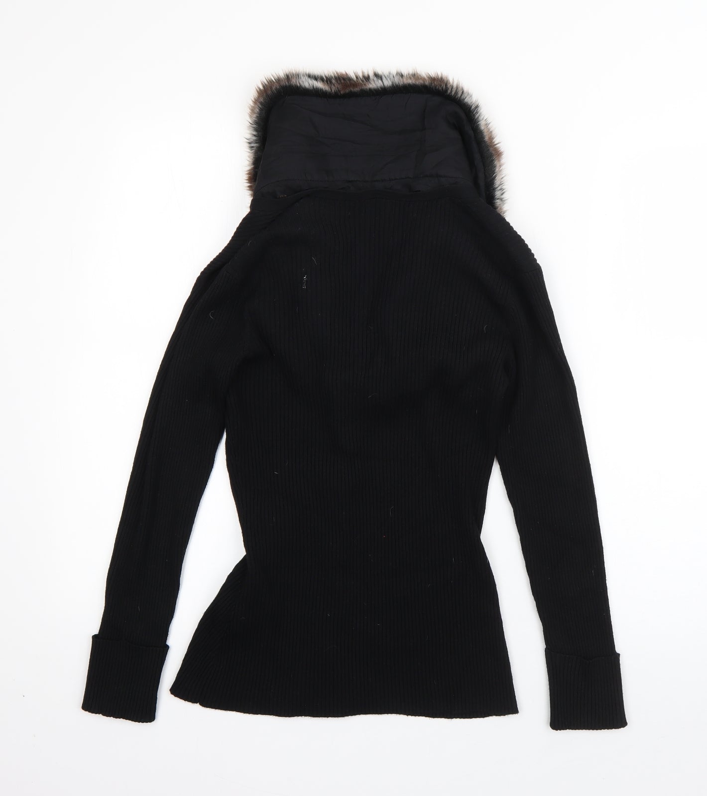 Florence & Fred Womens Black V-Neck  Acrylic Pullover Jumper Size 8