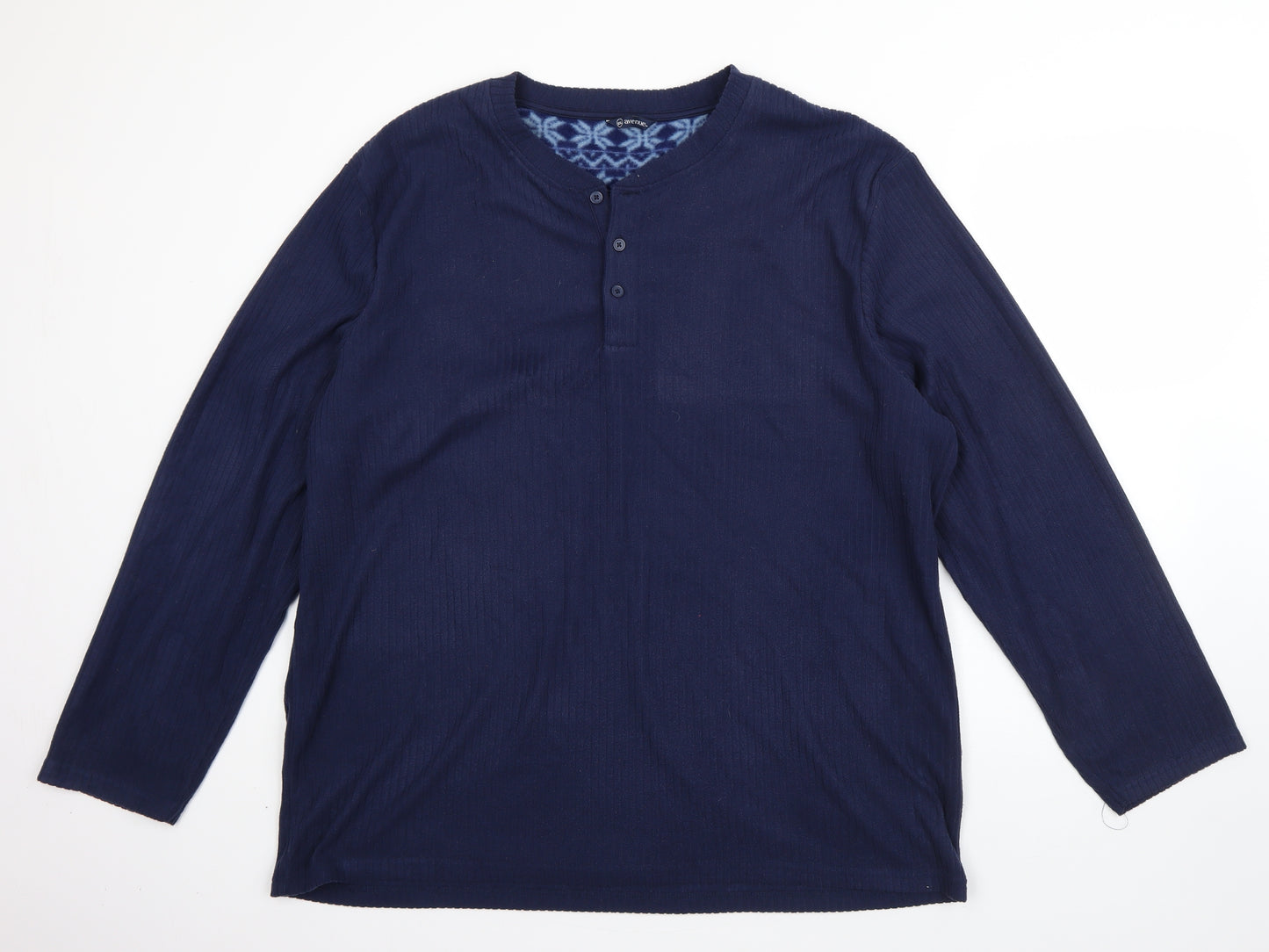 Avenue Mens Blue Round Neck  Polyester Cardigan Jumper Size 2XL