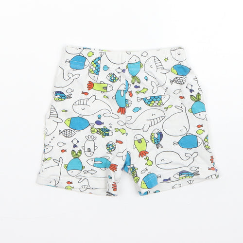 George Boys White  Cotton Sweatpants Trousers Size 12 Months   - sea animals