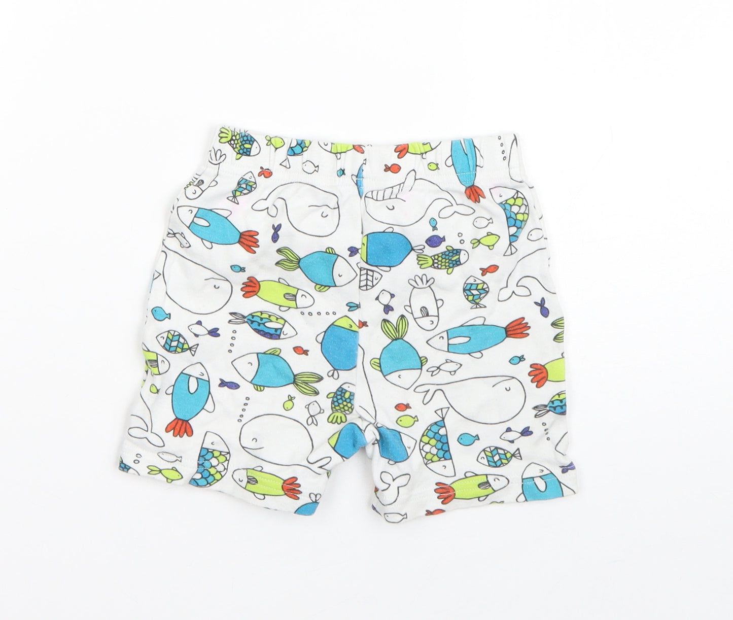 George Boys White  Cotton Sweatpants Trousers Size 12 Months   - sea animals