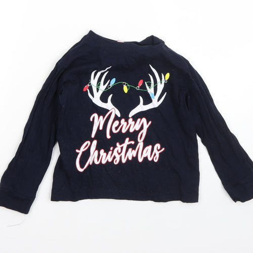 Kids Boys Blue  Cotton  Pyjama Top Size 4-5 Years   - christmas