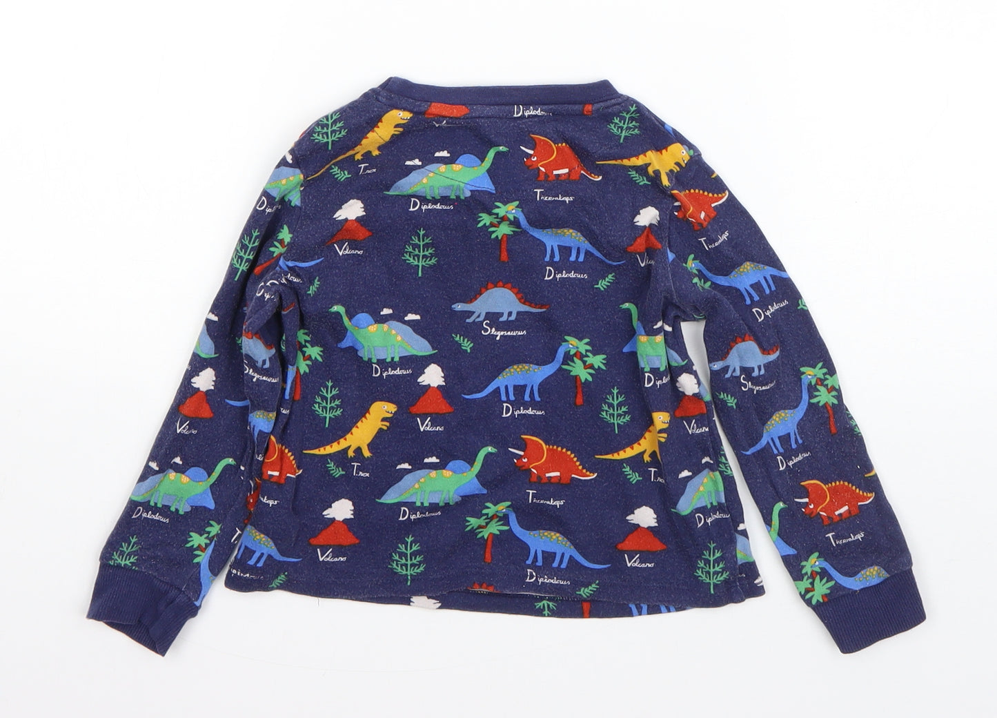 John Lewis Boys Blue  Cotton  Pyjama Top Size 2-3 Years   - dinosaurs
