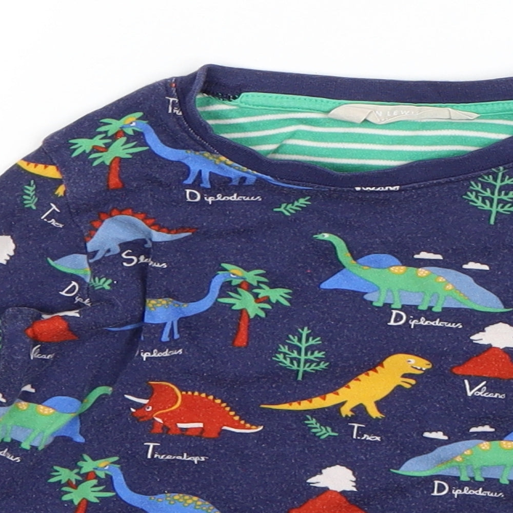 John Lewis Boys Blue  Cotton  Pyjama Top Size 2-3 Years   - dinosaurs