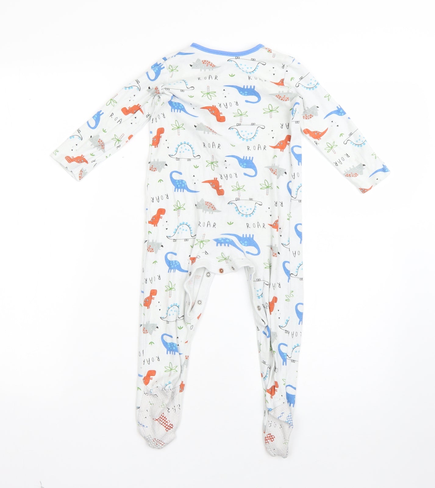 George Boys White  100% Cotton Babygrow One-Piece Size 12-18 Months   - dinosaurs