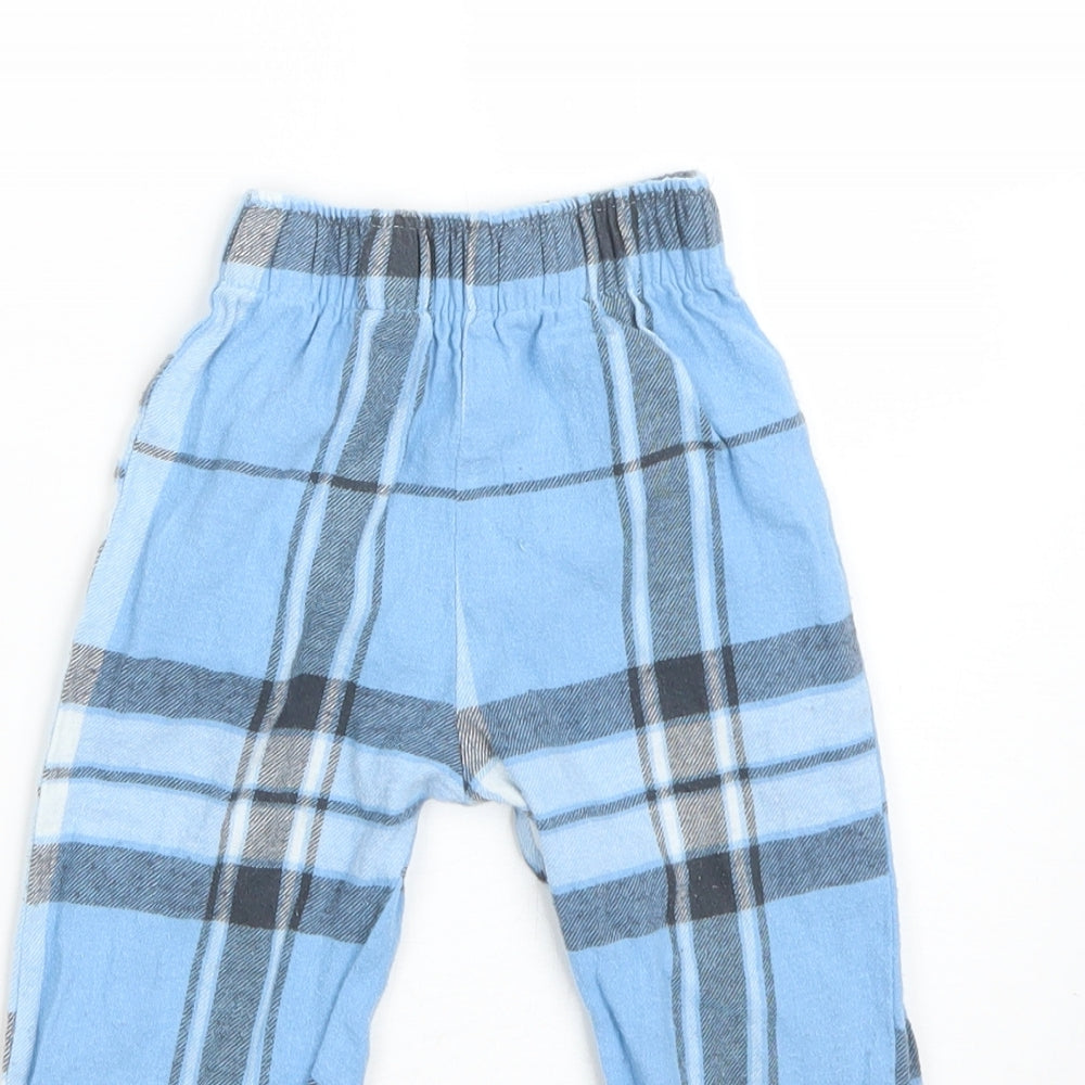 Nutmeg Boys Blue Plaid Cotton  Pyjama Pants Size 18-24 Months