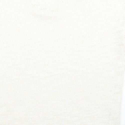 F&F Womens White Round Neck  Acrylic Pullover Jumper Size 8