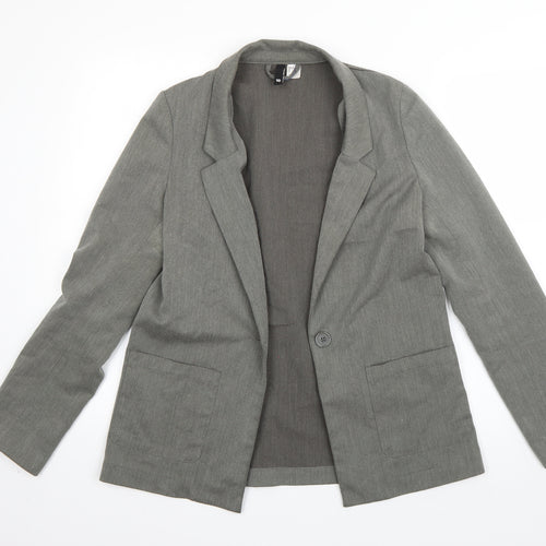 H&M Womens Green   Jacket Blazer Size 10  Button