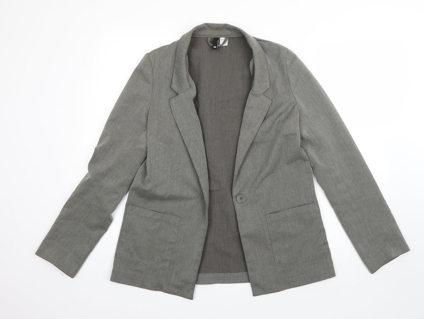 H&M Womens Green   Jacket Blazer Size 10  Button