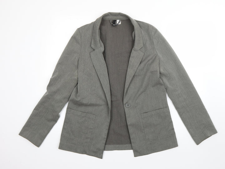 H&M Womens Green   Jacket Blazer Size 10  Button
