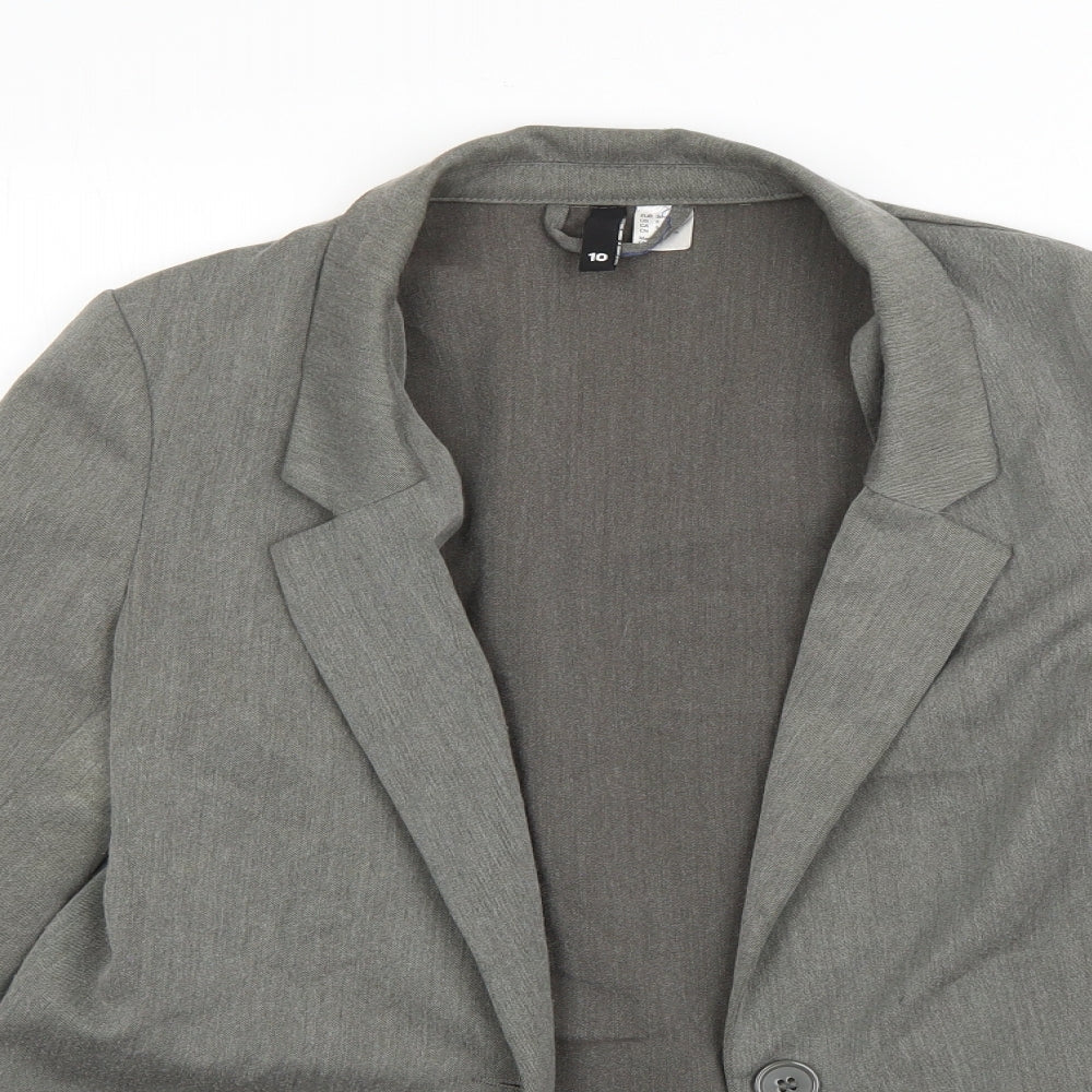 H&M Womens Green   Jacket Blazer Size 10  Button